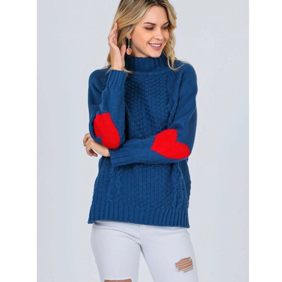 ❤️HP! Chunky Knit Heart Elbow Sweater❤️ - Picture 2 of 6
